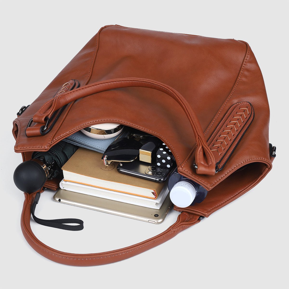 WENDELINE I VIELSEITIGE LEDERHANDTASCHE