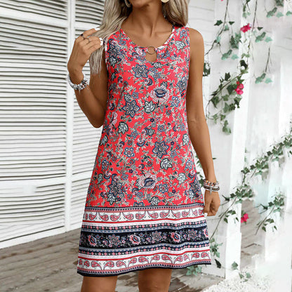 Vintage-Kleid Mit Ethno-Print