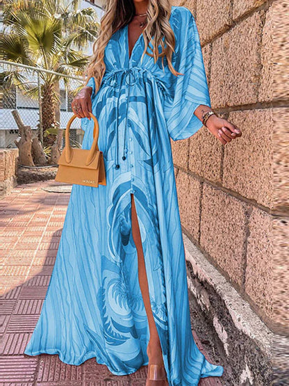 Kiana - Elegnat bedrucktes Beach Cover Up Kleid
