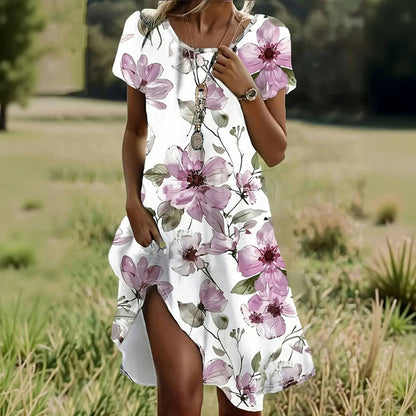 Lässiges Kleid Mit Blumendruck