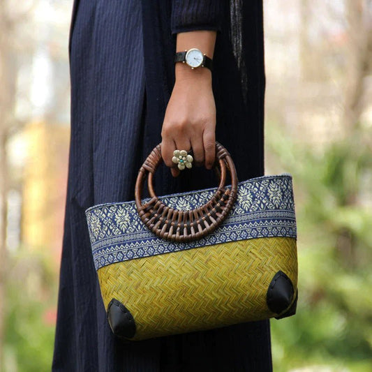 NELIA I RETRO GEWEBTE HANDTASCHE